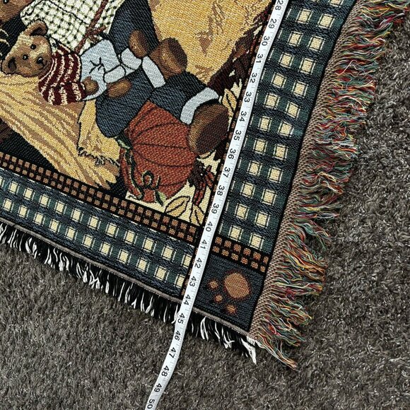 Vintage New Nwot Teddy Bears Tapestry 4 Seasons Throw Blanket Decor 46x60" - Picture 4 of 8